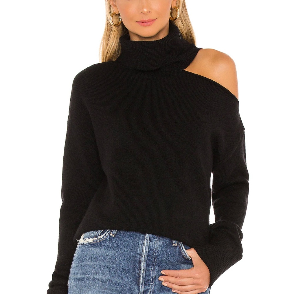 Black Paige Turtleneck Cut out Sweater